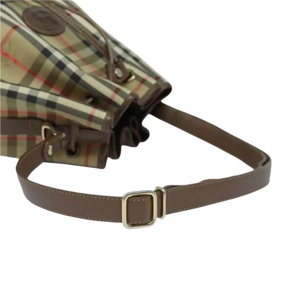 BURBERRYS Nova Check Canvas Leather Bucket Shoulder Bag 💼 - Picture 9 of 15